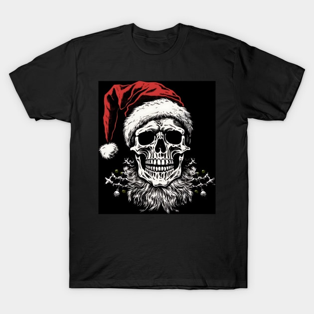 skeleton Santa T-Shirt by MZeeDesigns